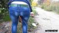 Huge Public Piss in Tight Blue Jeans